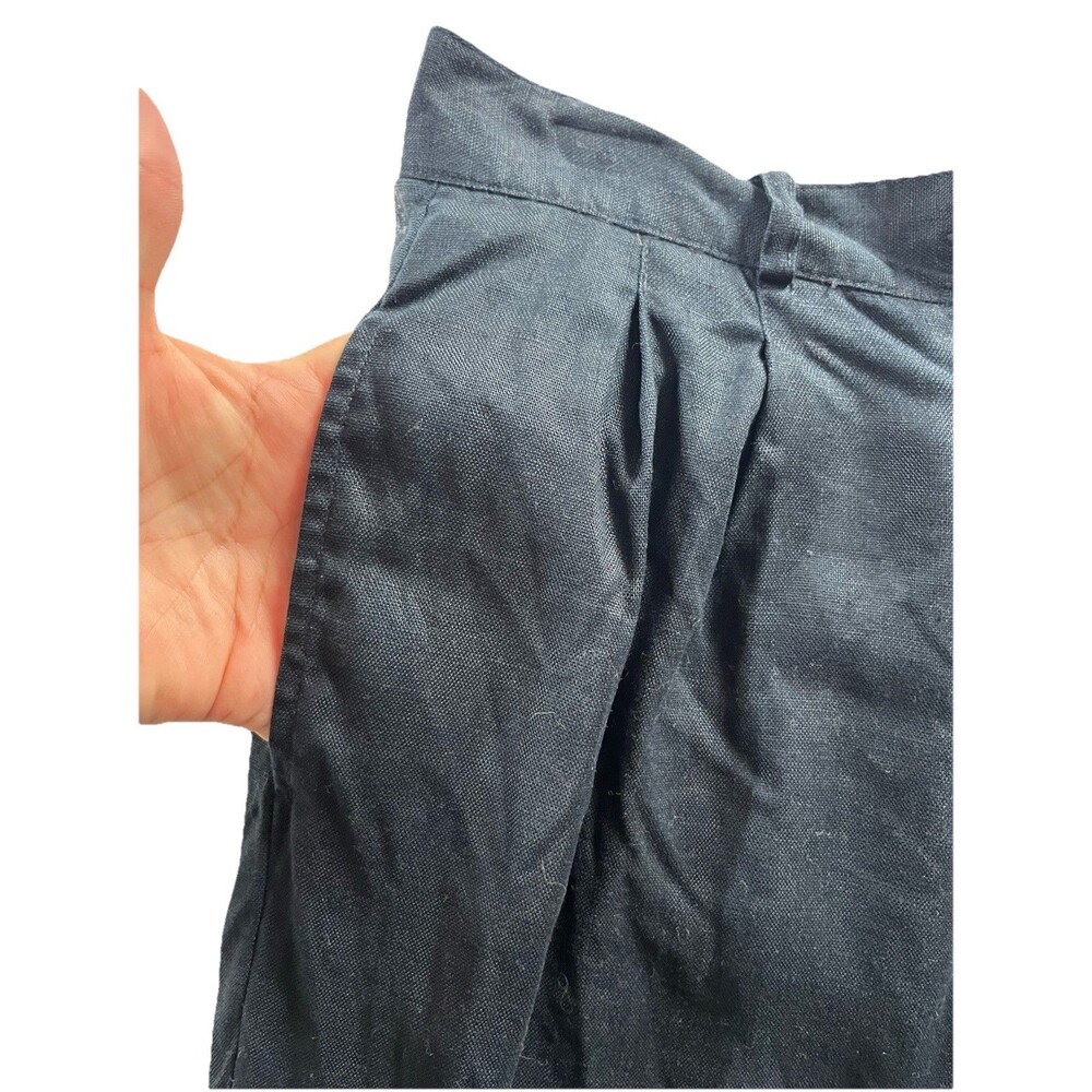 Lauren Ralph Lauren Petite Linen Pants Size 8P Black Pleated Preppy Work - Picture 8 of 11
